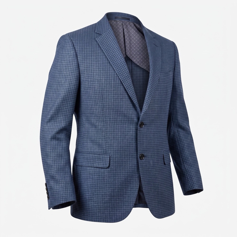 Ted Baker Endurance Konan SPJ Wool/Cotton/Linen Blazer Blue Check Men's 48R